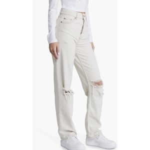 NWT BDG Urban Outfitters Authentic Ripped Straight Leg Ecru Jeans Size 31X32